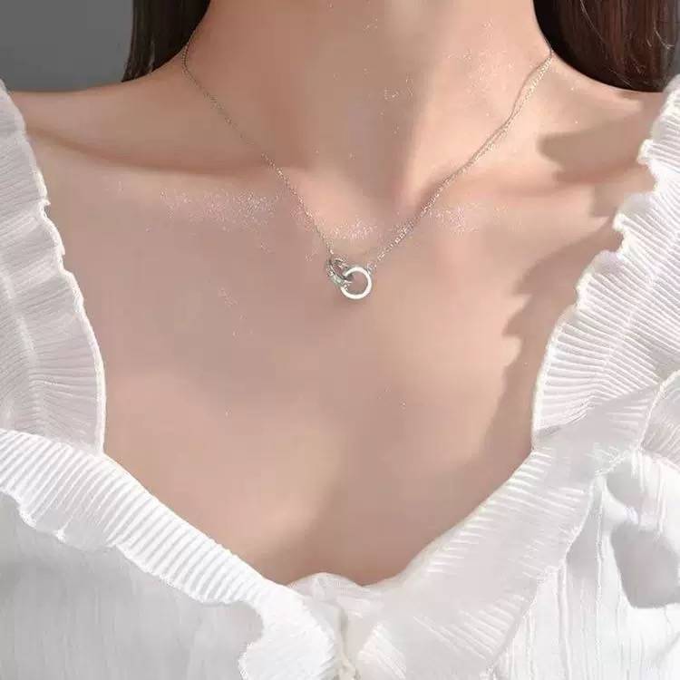 Cartier カルティエ レディース ネックレス ラブリング ダイヤモンド 750 ホワイトゴールド ブランドジュエリー 普段使い ギフト - 画像 11
