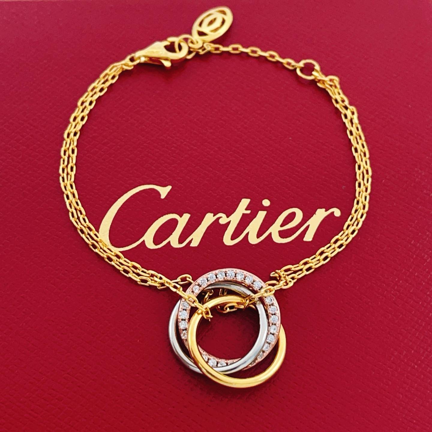 Cartier カルティエ レディース ブレスレット トリニティ 750 ダイヤモンド ブランドジュエリー 普段使い ギフト - 画像 1