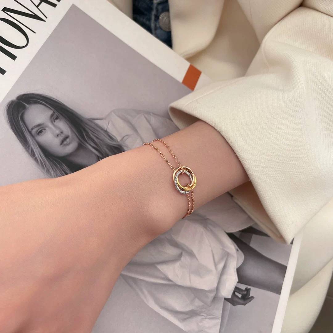 Cartier カルティエ レディース ブレスレット トリニティ 750 ダイヤモンド ブランドジュエリー 普段使い ギフト - 画像 11