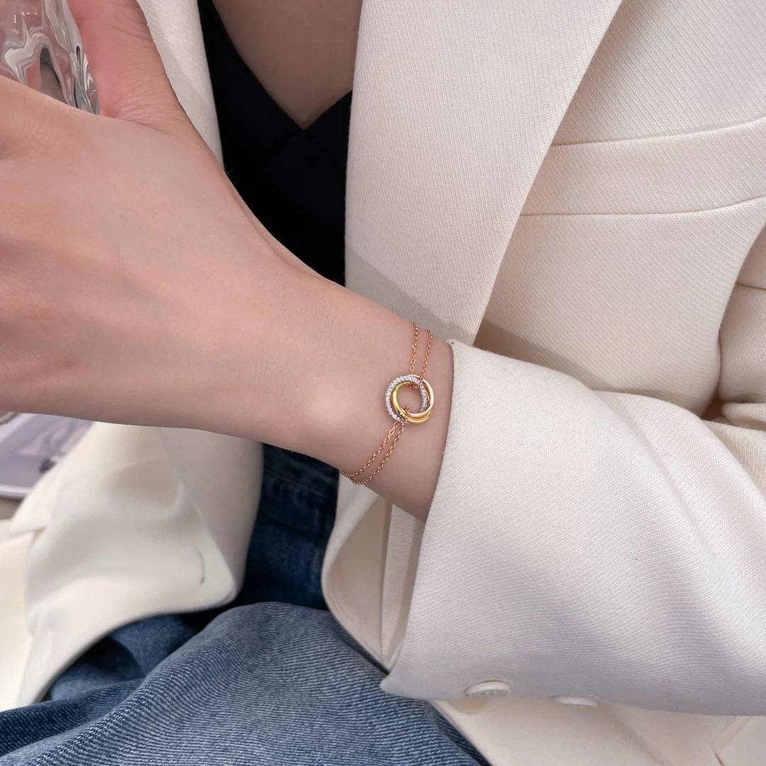 Cartier カルティエ レディース ブレスレット トリニティ 750 ダイヤモンド ブランドジュエリー 普段使い ギフト - 画像 13