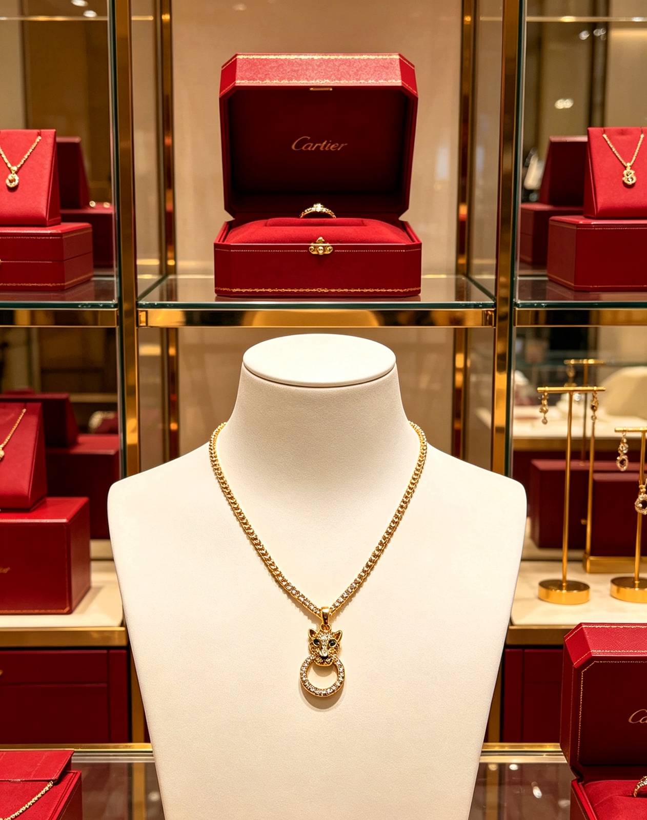 Cartier カルティエ レディース ネックレス パンテール 750 YG ブランドジュエリー 記念日 プレゼント - 画像 3