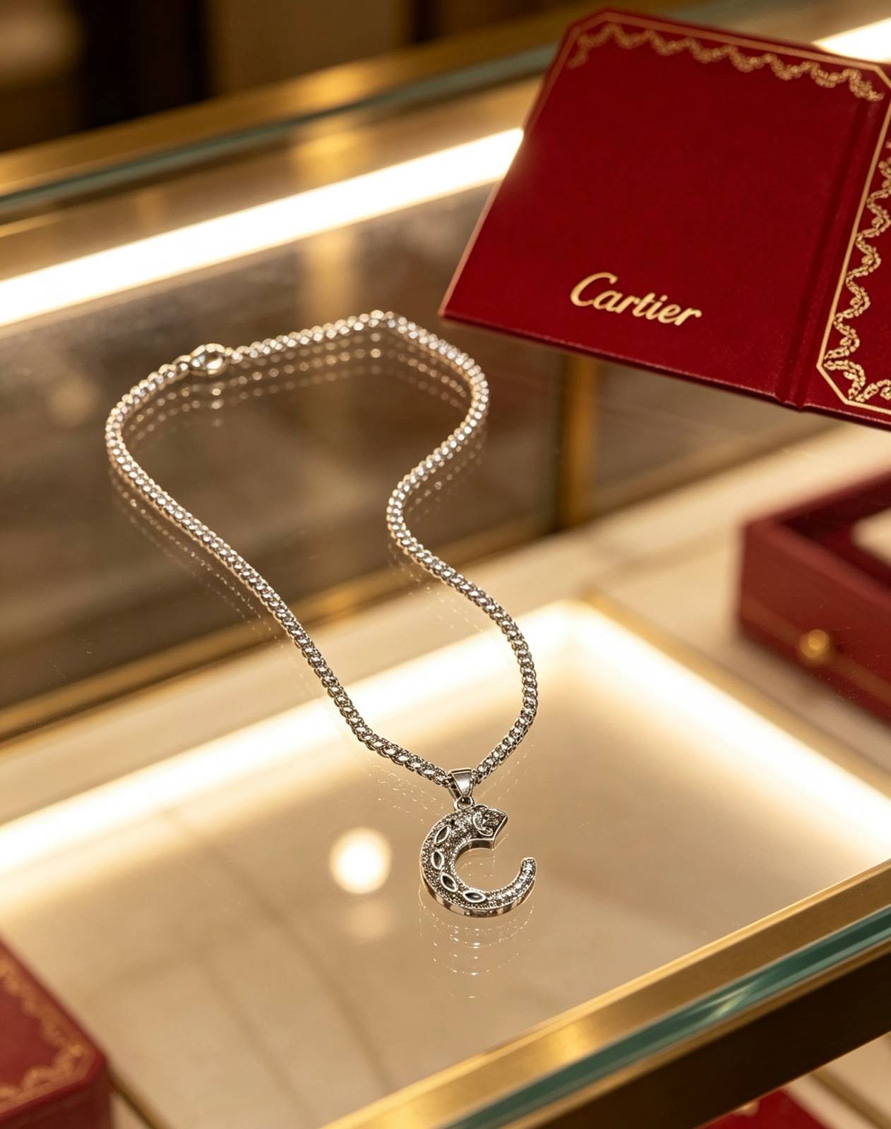 Cartier カルティエ レディース ネックレス パンテール ホワイトゴールド ブランドジュエリー 普段使い ギフト - 画像 3