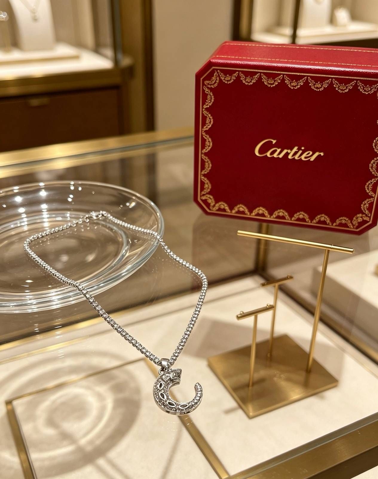 Cartier カルティエ レディース ネックレス パンテール ホワイトゴールド ブランドジュエリー 普段使い ギフト - 画像 5