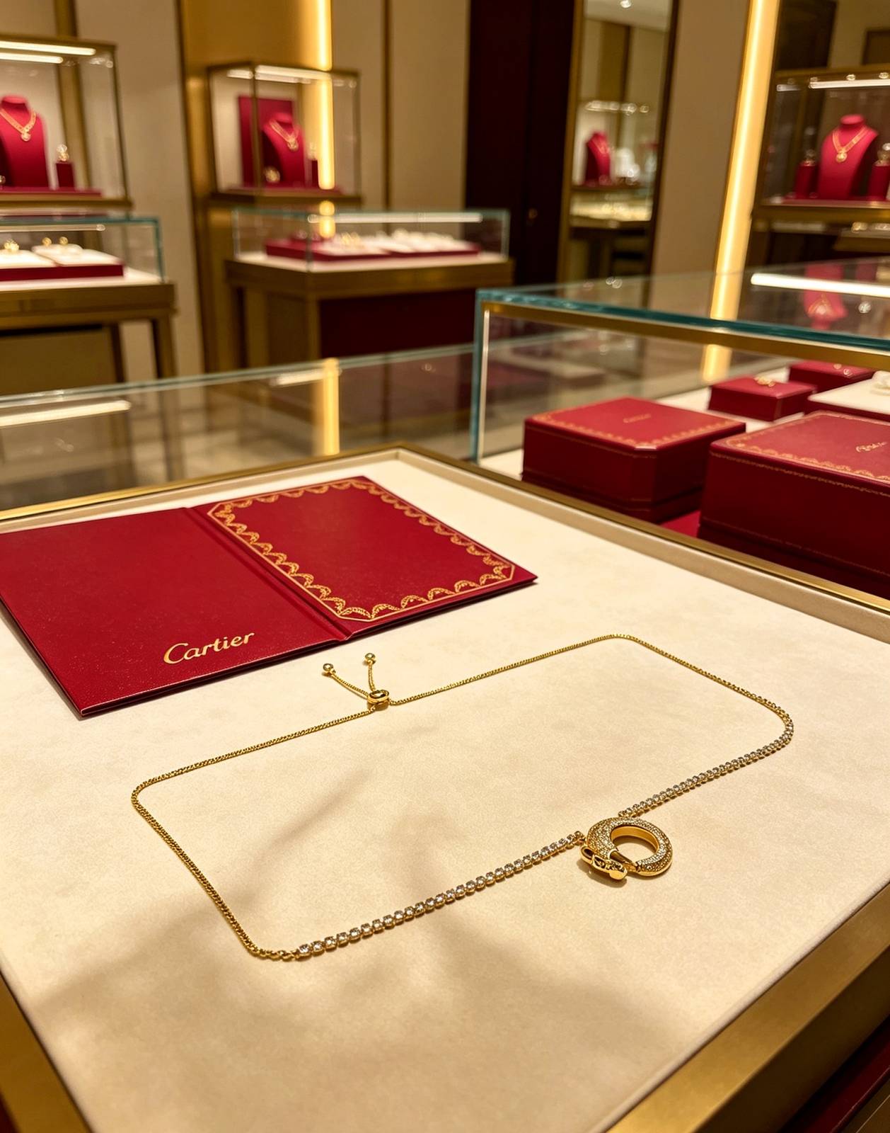 Cartier カルティエ レディース ネックレス パンテール 750 YG ブランドジュエリー 普段使い ギフト - 画像 4