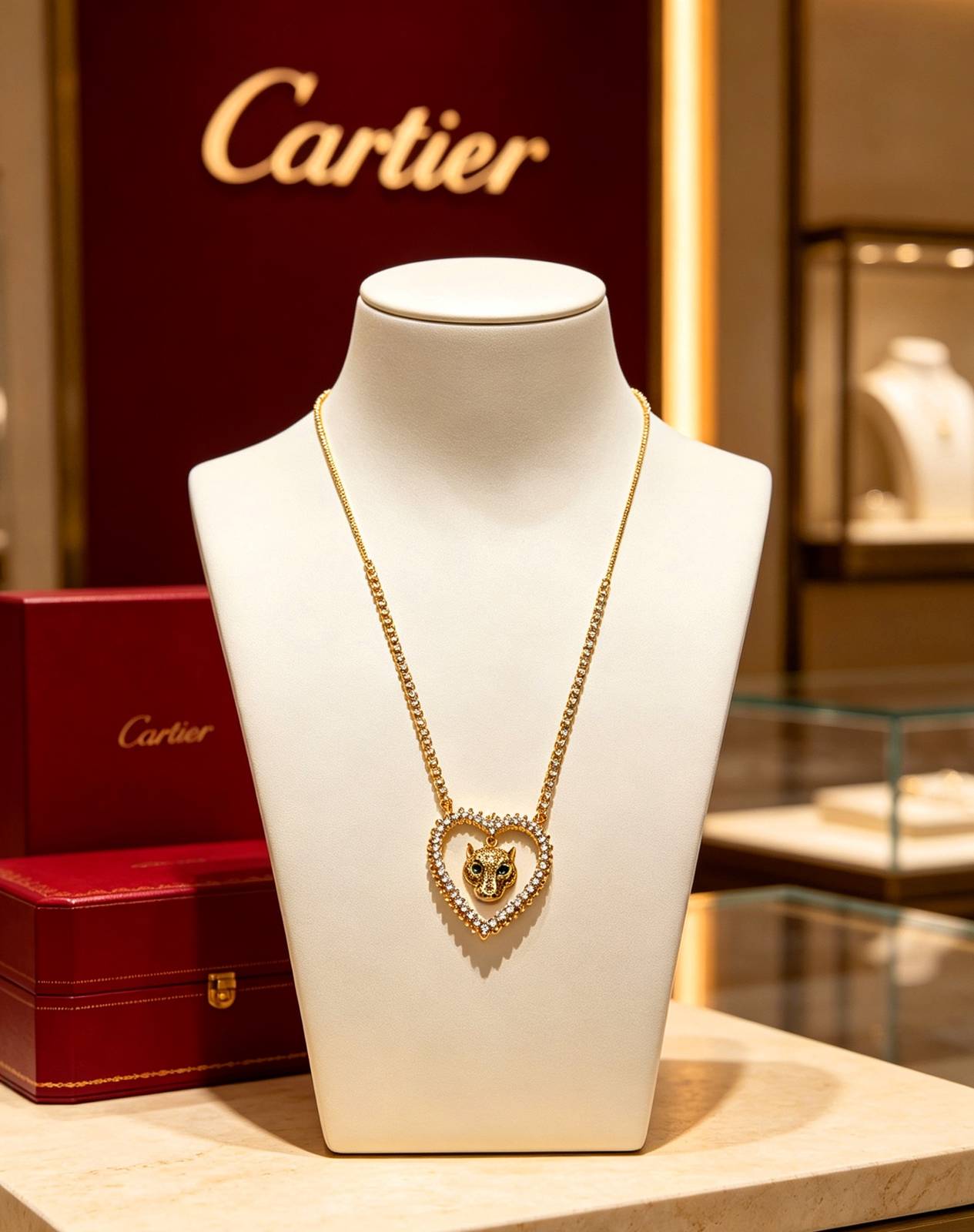 Cartier カルティエ レディース ネックレス パンテール ダイヤモンド ホワイトゴールド ブランドジュエリー プレゼント - 画像 2