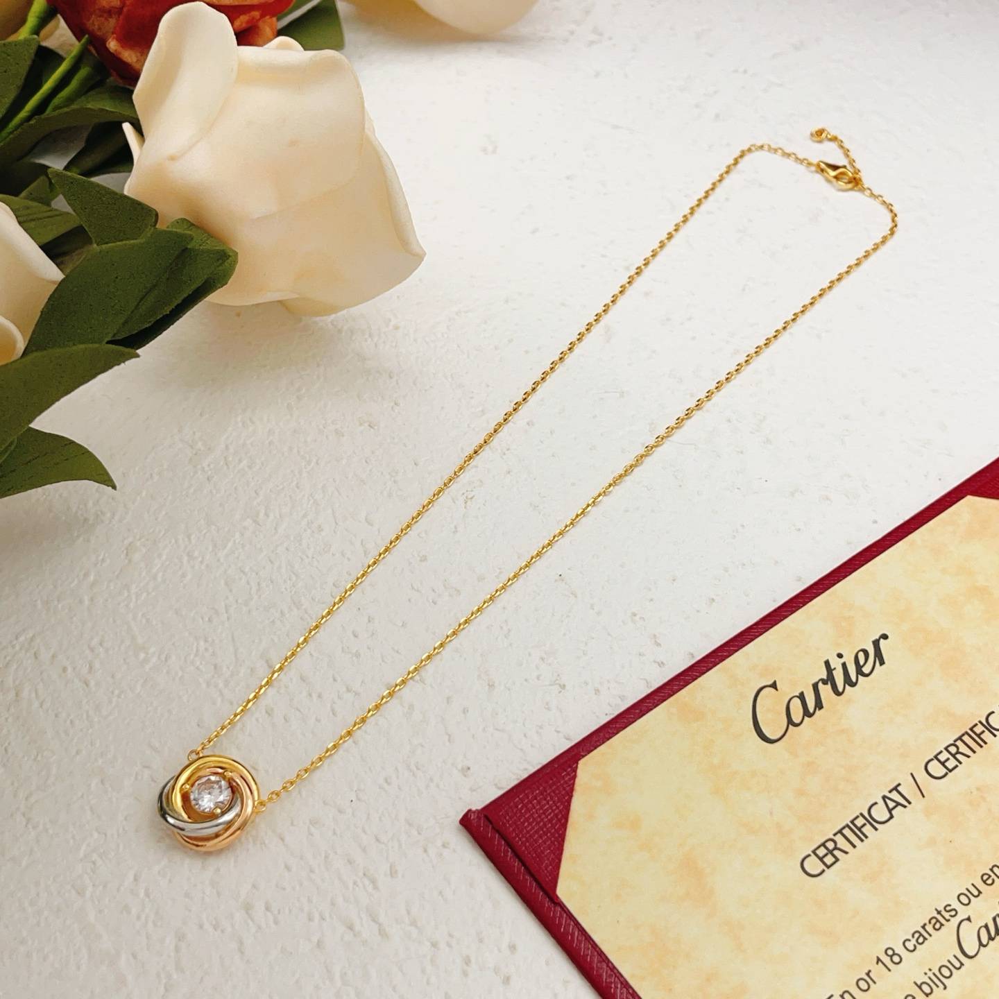 Cartier カルティエ レディース ネックレス ジュスト アン クル 750 18金 ダイヤモンド ブランドジュエリー 普段使い ギフト - 画像 2