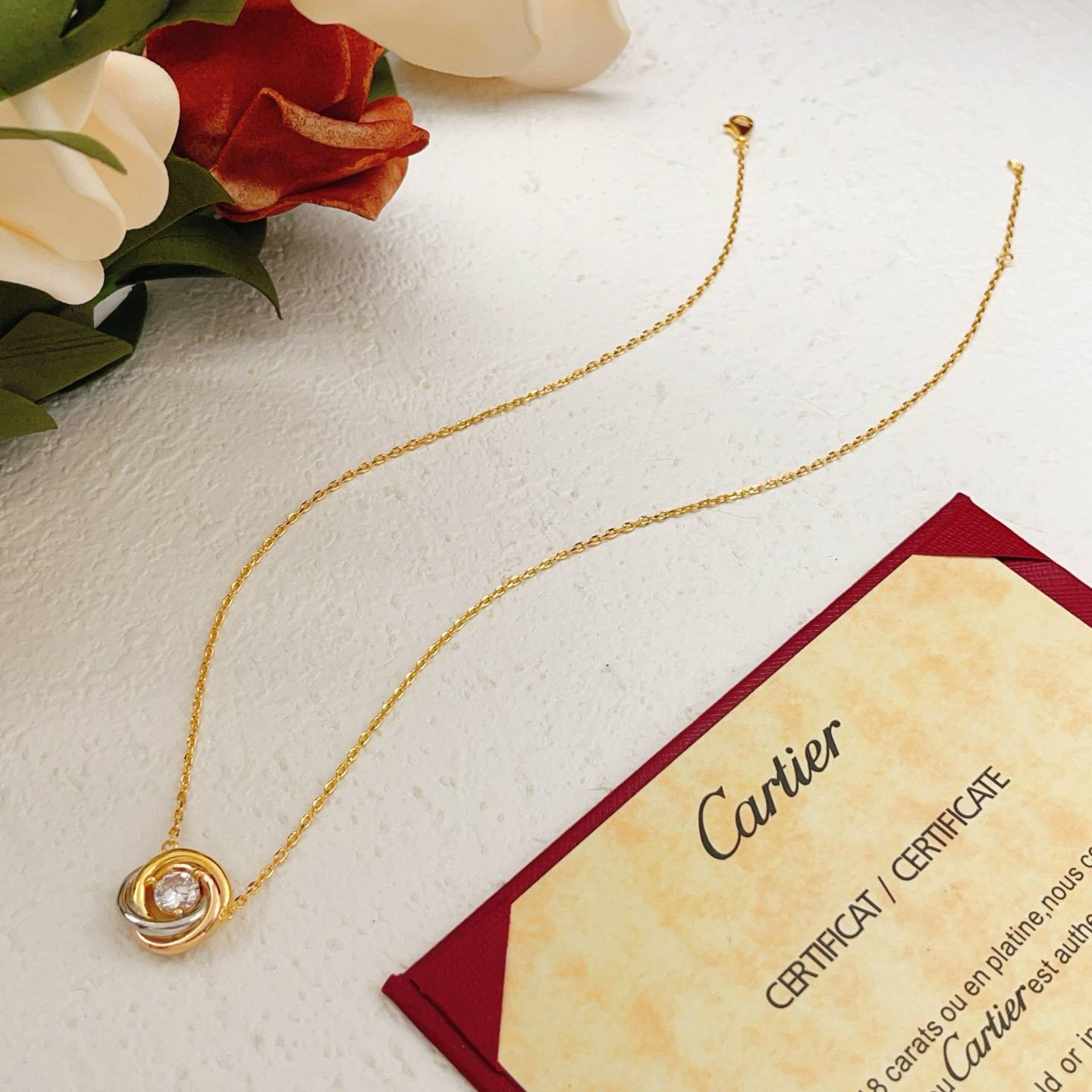 Cartier カルティエ レディース ネックレス ジュスト アン クル 750 18金 ダイヤモンド ブランドジュエリー 普段使い ギフト - 画像 3