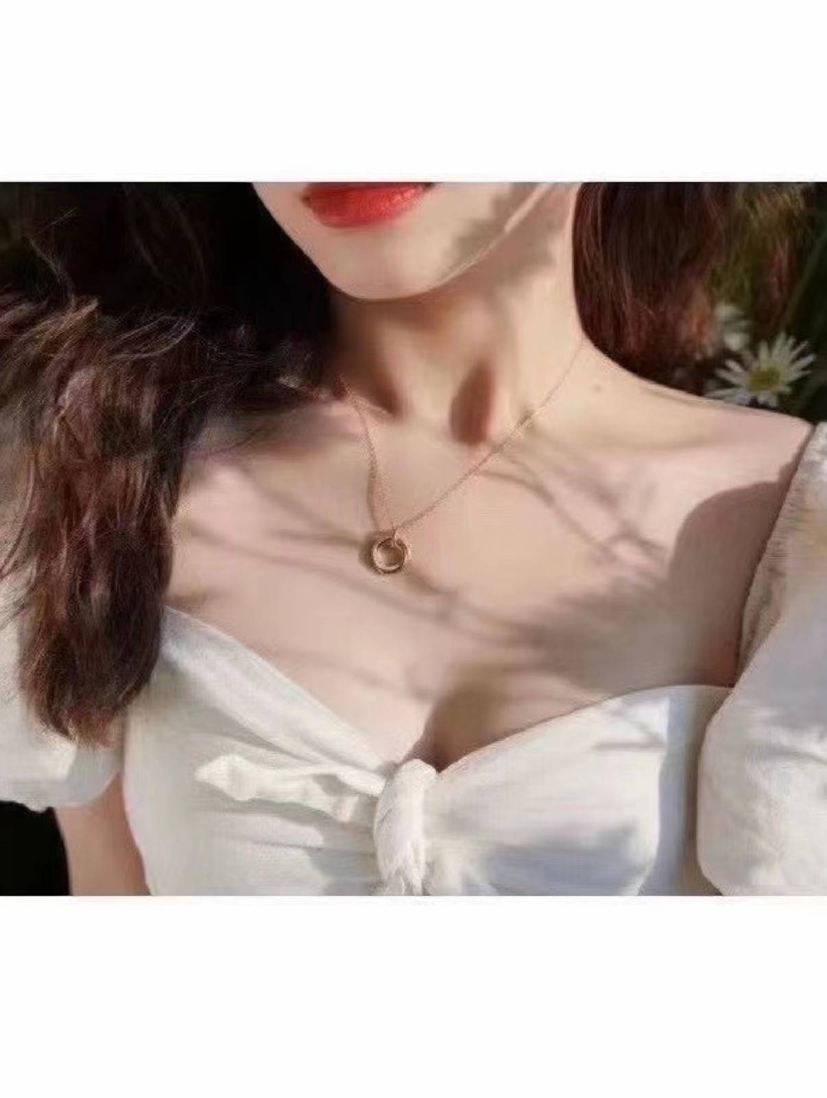 Cartier カルティエ レディース ネックレス トリニティ 750YG 1Pダイヤ ブランドジュエリー ギフト - 画像 2