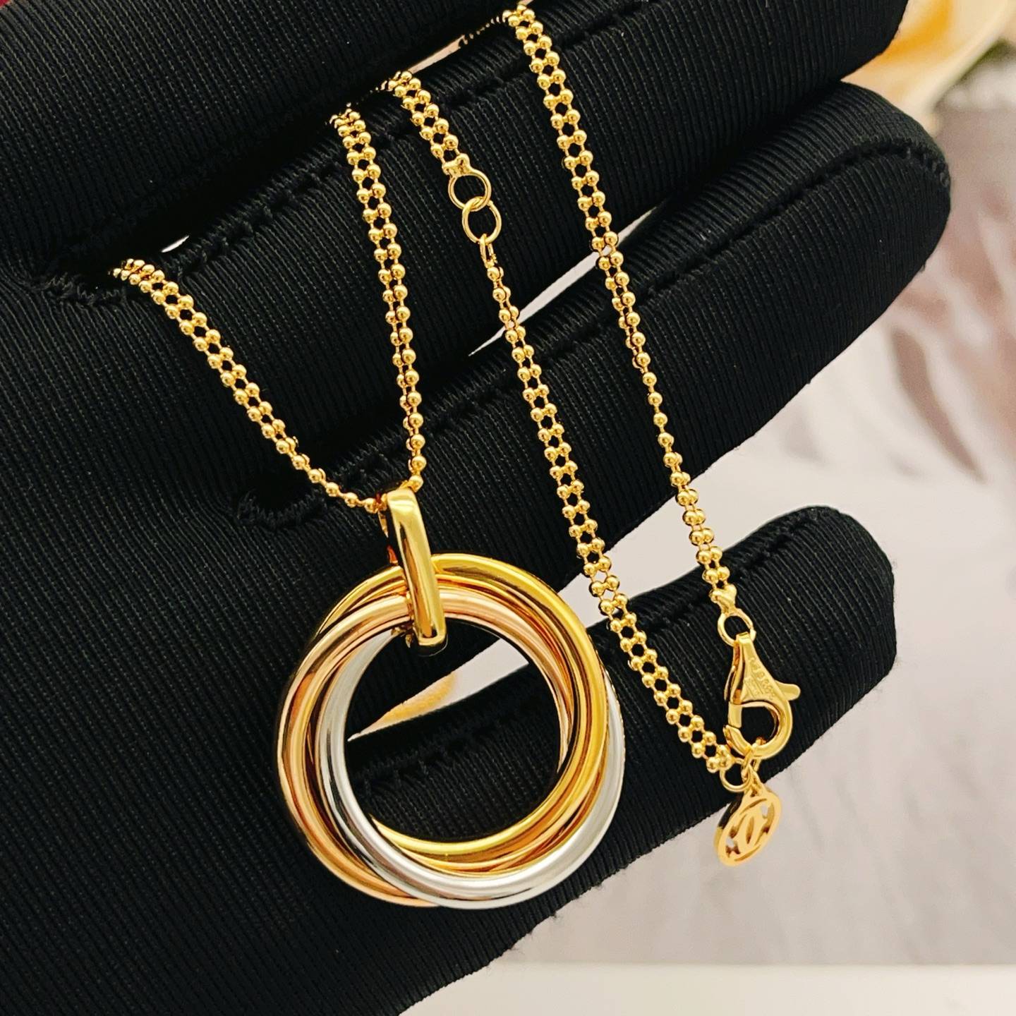 Cartier カルティエ レディース ネックレス トリニティ 750YG 1Pダイヤ ブランドジュエリー ギフト - 画像 9