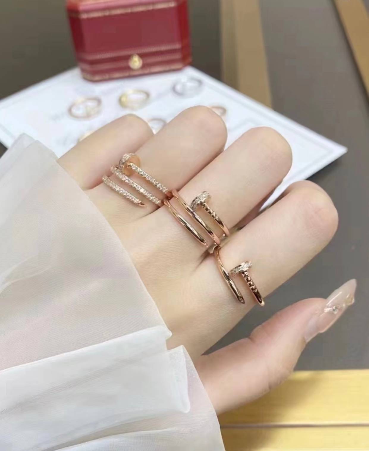 Cartier カルティエ レディース リング ジュスト アン クル 750YG 1Pダイヤ ブランドジュエリー 普段使い - 画像 4