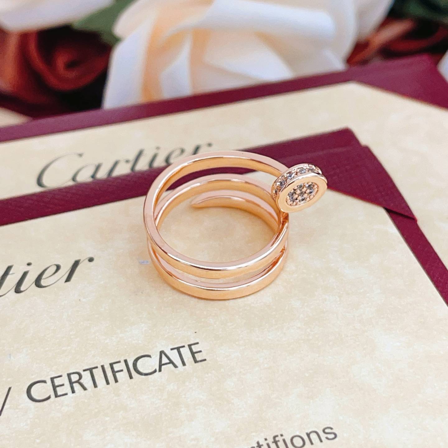 Cartier カルティエ レディース リング ジュスト アン クル 750YG 1Pダイヤ ブランドジュエリー 普段使い - 画像 6