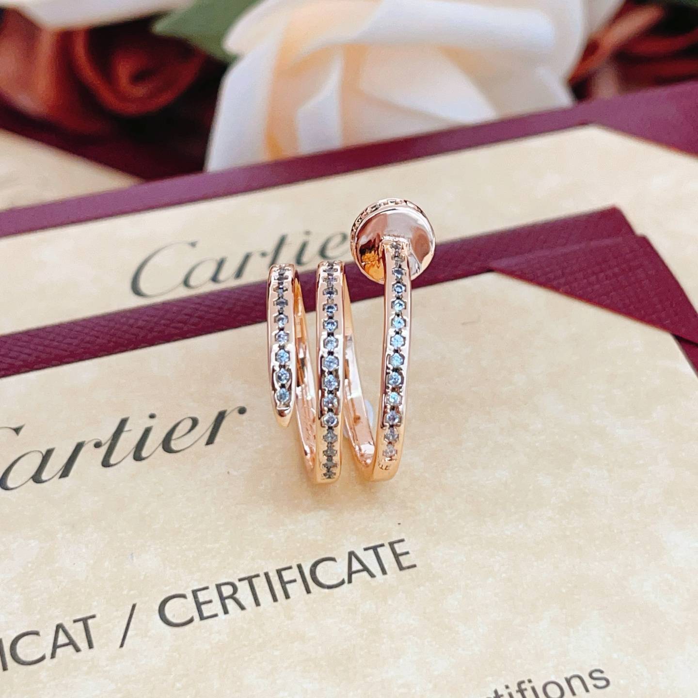 Cartier カルティエ レディース リング ジュスト アン クル 750YG 1Pダイヤ ブランドジュエリー 普段使い - 画像 7