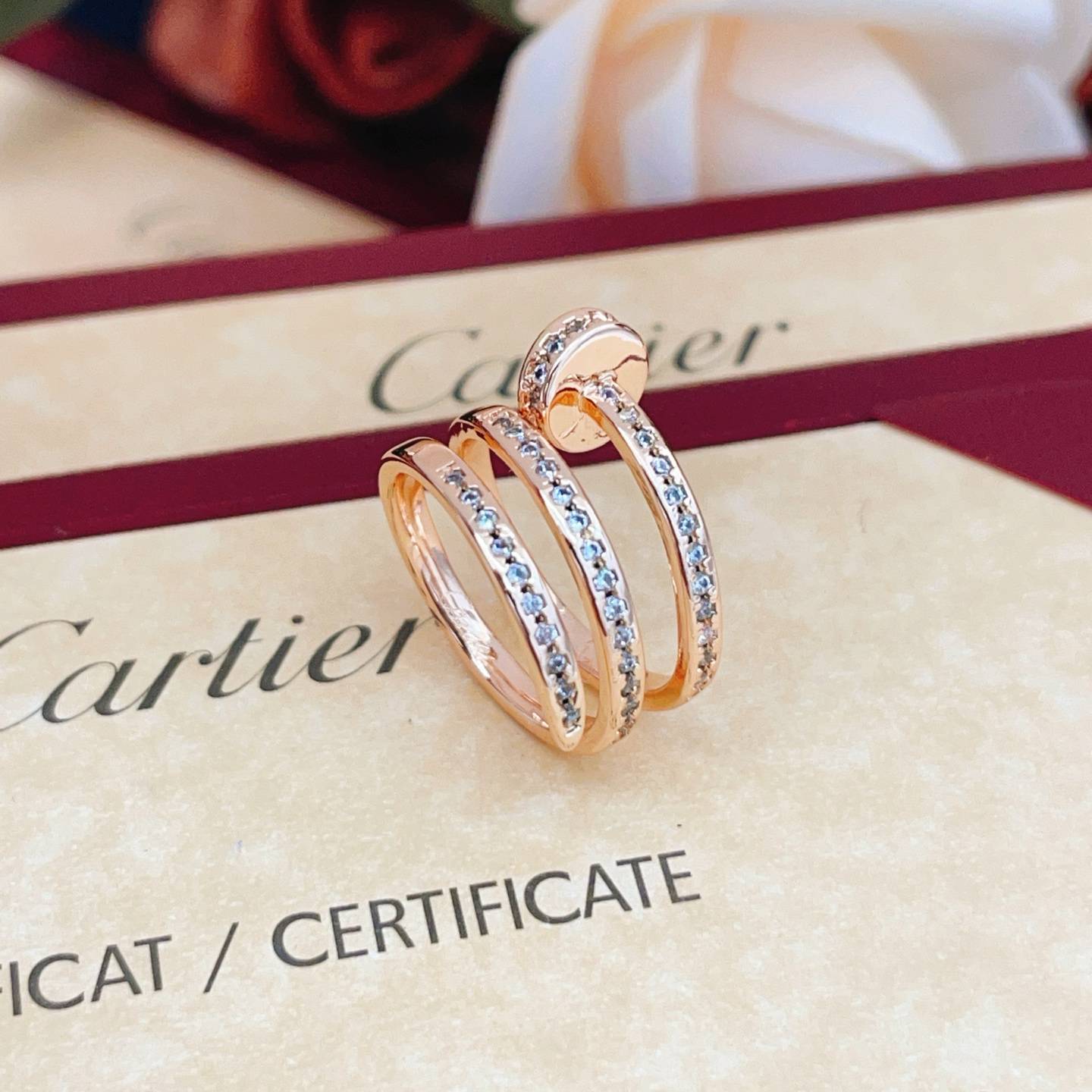 Cartier カルティエ レディース リング ジュスト アン クル 750YG 1Pダイヤ ブランドジュエリー 普段使い - 画像 8