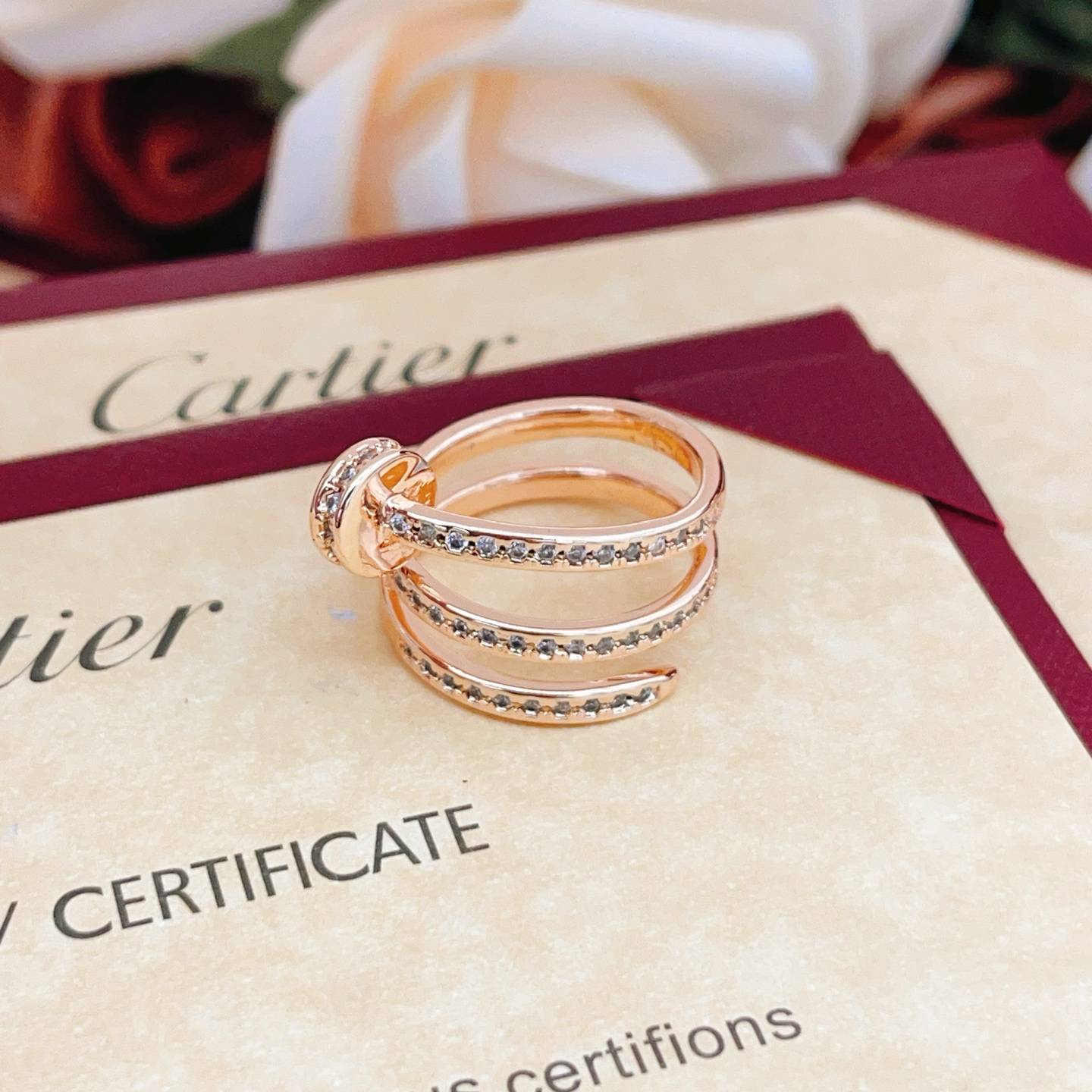 Cartier カルティエ レディース リング ジュスト アン クル 750YG 1Pダイヤ ブランドジュエリー 普段使い - 画像 9