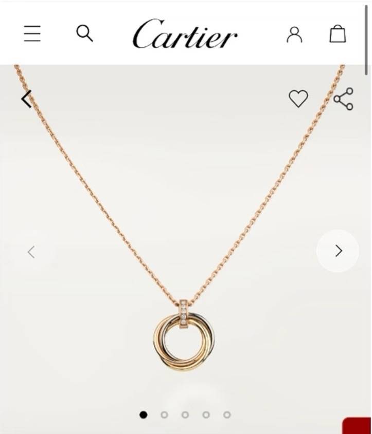 Cartier カルティエ レディース ネックレス トリニティ 750 YG ブランドジュエリー 普段使い ギフト - 画像 2
