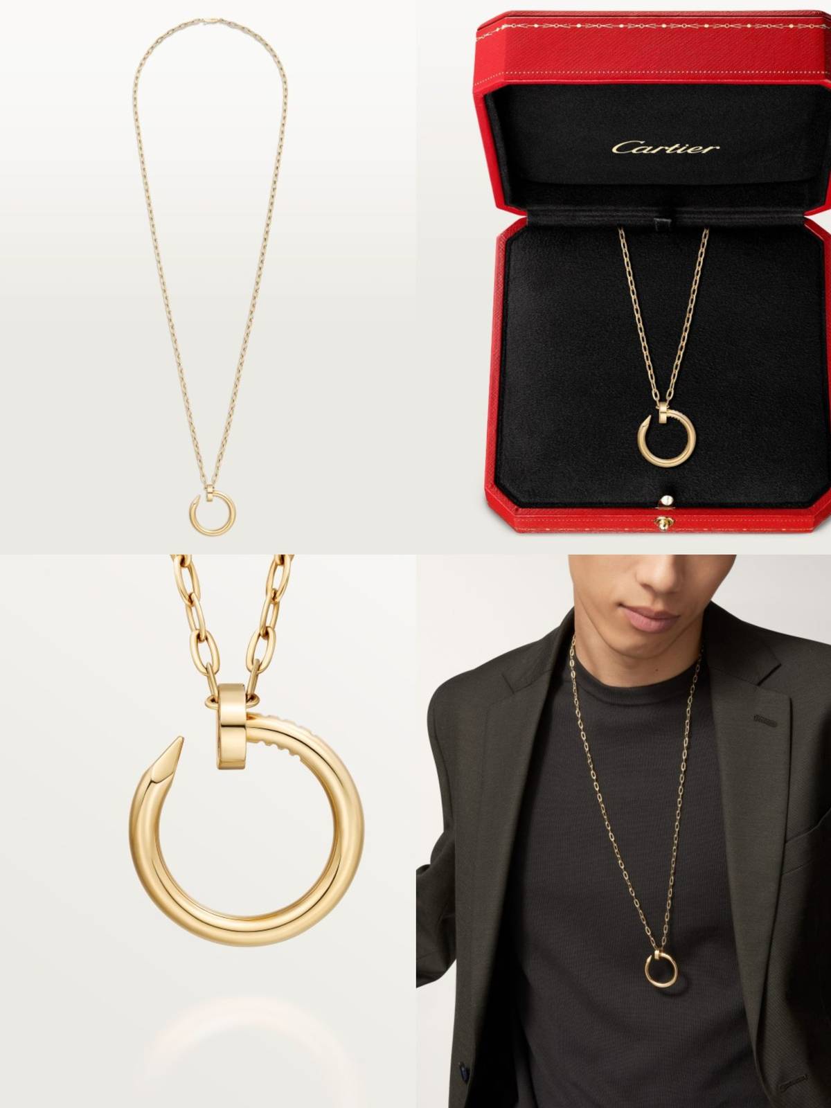 Cartier カルティエ レディース ネックレス ジュスト アン クル 750 YG ブランドジュエリー 普段使い
