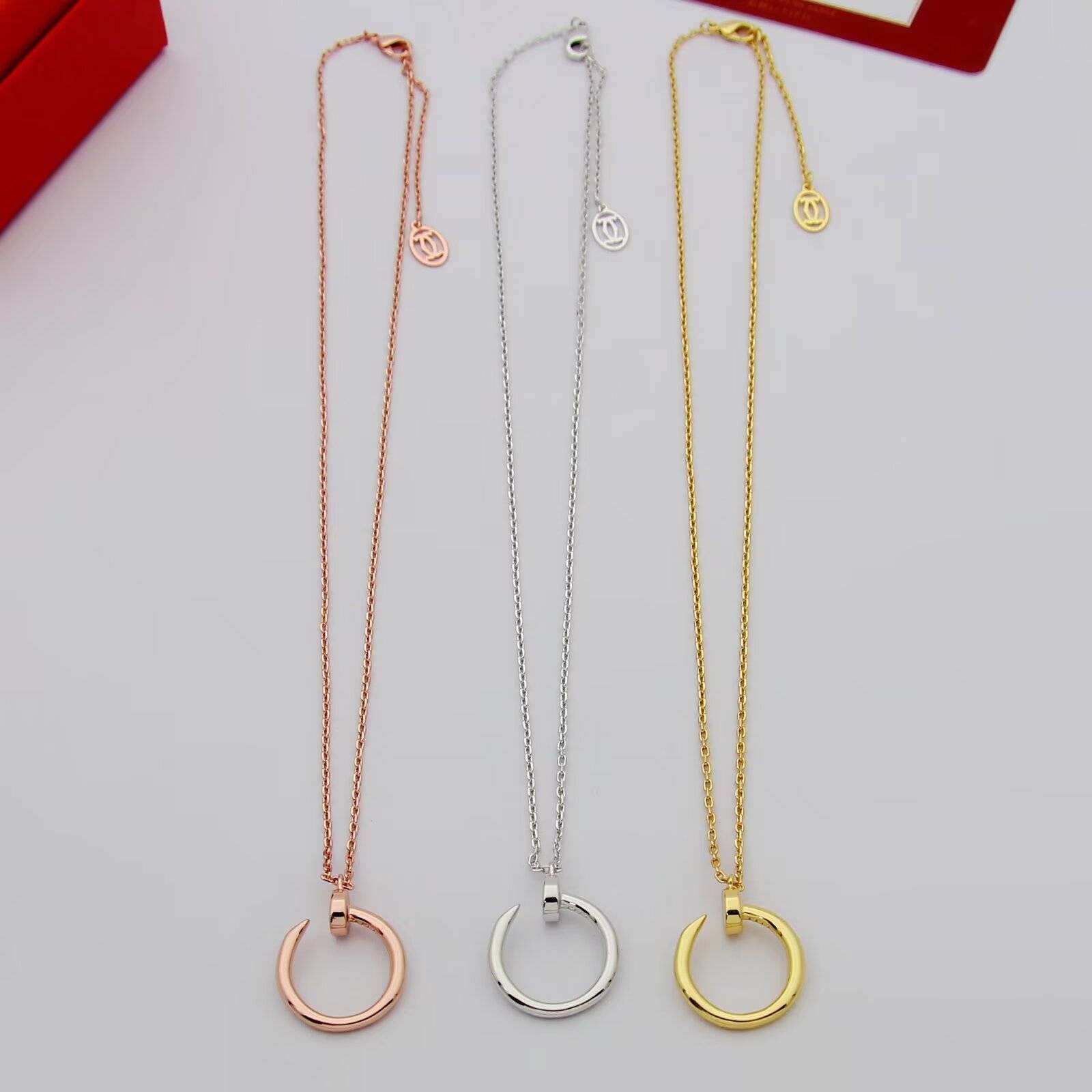 Cartier カルティエ レディース ネックレス ジュスト アン クル 750 YG WG PG ブランドジュエリー プレゼント - 画像 6