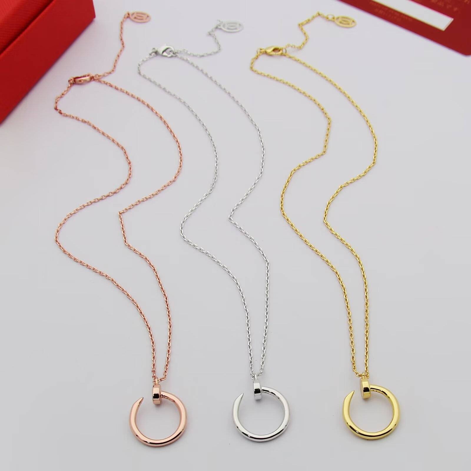 Cartier カルティエ レディース ネックレス ジュスト アン クル 750 YG WG PG ブランドジュエリー プレゼント - 画像 7