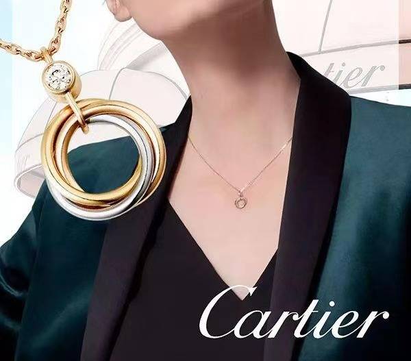 Cartier カルティエ レディース ネックレス トリニティ 750 18金 ダイヤモンド ブランドジュエリー 普段使い ギフト - 画像 1