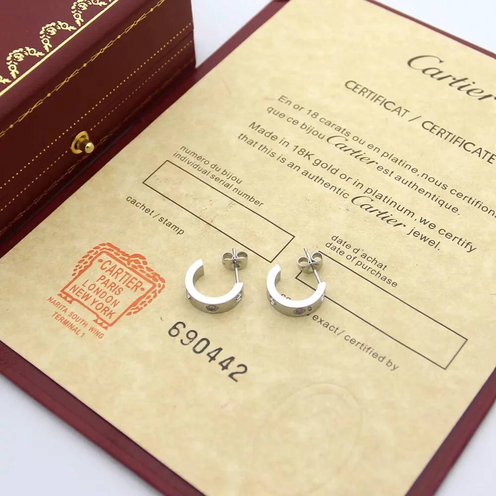 Cartier カルティエ レディース ピアス ジュスト アン クル 18金 ダイヤモンド ブランドジュエリー 約12号 - 画像 3