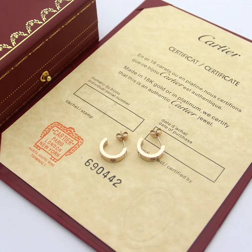 Cartier カルティエ レディース ピアス ジュスト アン クル 18金 ダイヤモンド ブランドジュエリー 約12号 - 画像 5