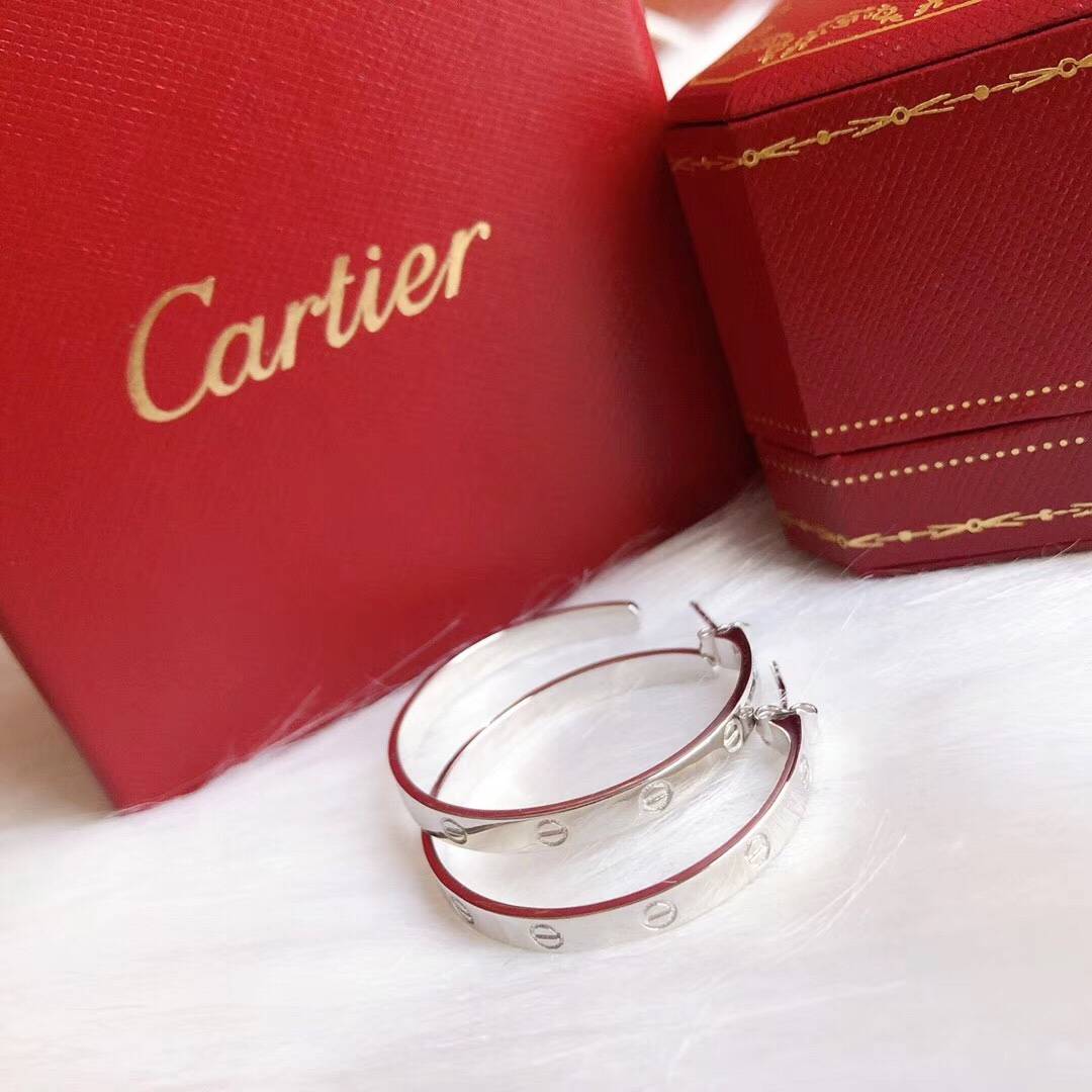 Cartier カルティエ レディース ピアス ジュスト アン クル 750 ダイヤモンド 1P ブランドジュエリー 普段使い ギフト - 画像 2
