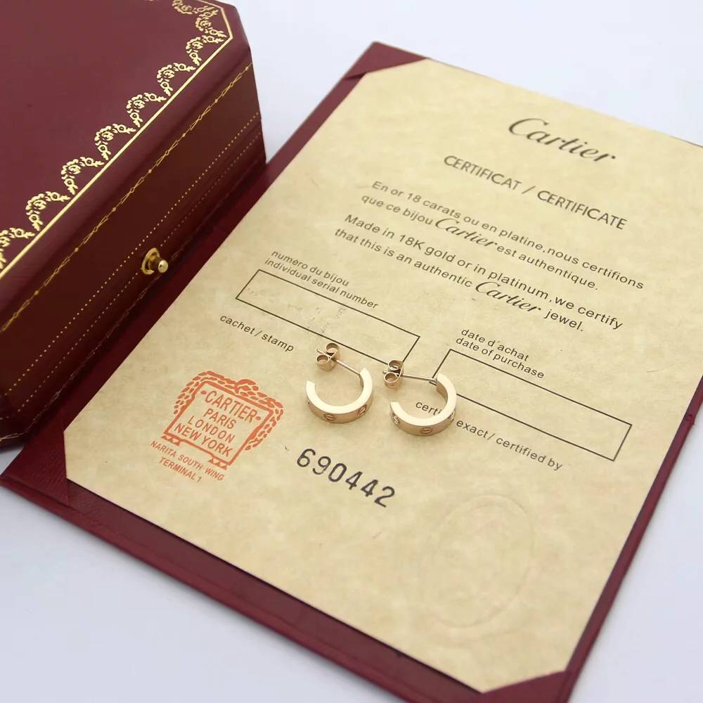 Cartier カルティエ レディース ピアス ラブ レッドゴールド ホワイトゴールド ダイヤモンド ブランドジュエリー 普段使い ギフト - 画像 4