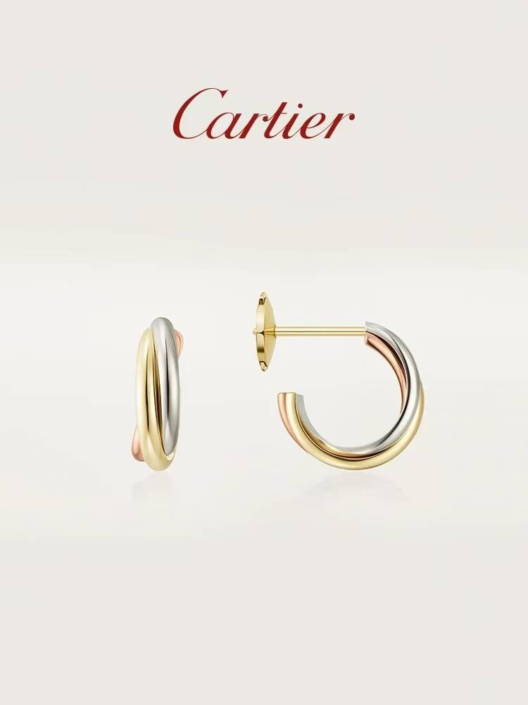 Cartier カルティエ レディース ピアス トリニティ 750 ダブルカラー 4連 ブランドジュエリー