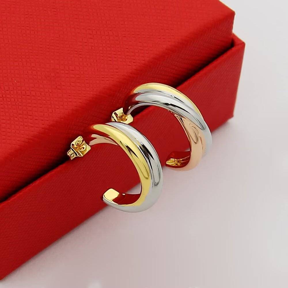 Cartier カルティエ レディース ピアス トリニティ 750 ダブルカラー 4連 ブランドジュエリー - 画像 3