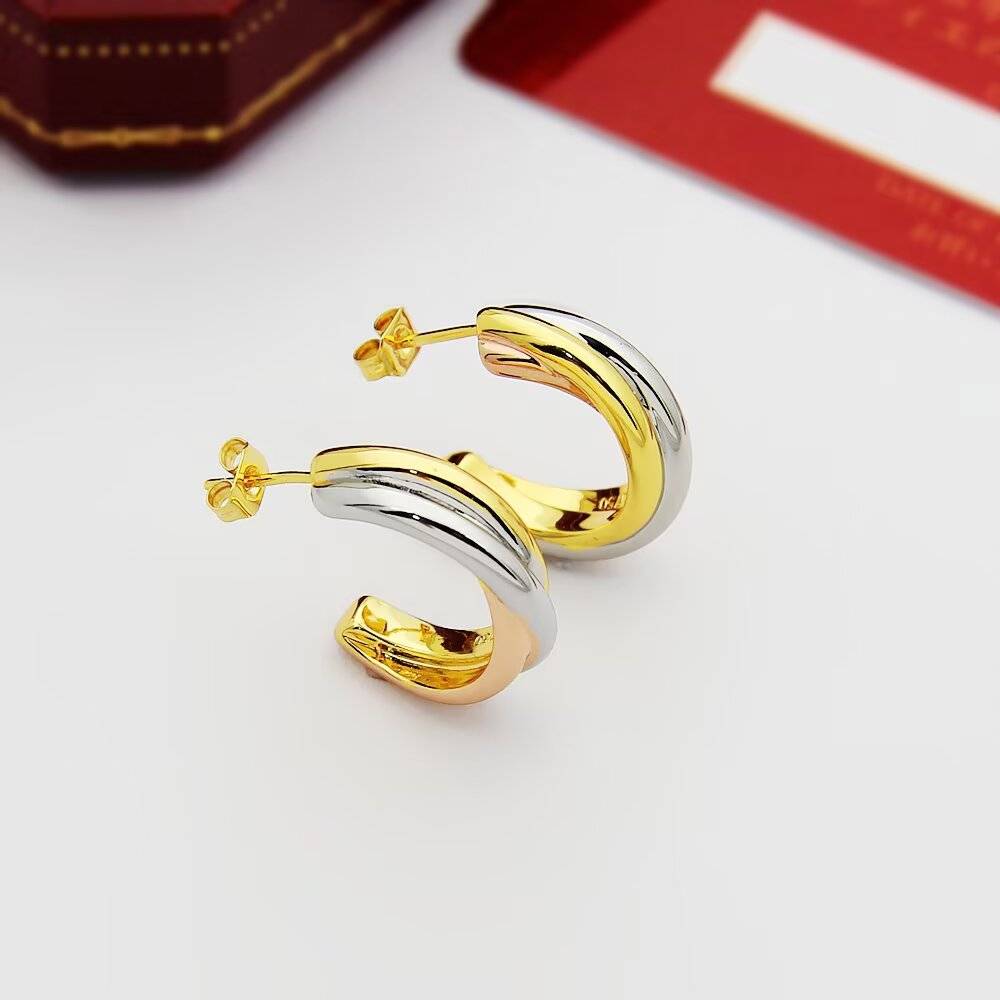 Cartier カルティエ レディース ピアス トリニティ 750 ダブルカラー 4連 ブランドジュエリー - 画像 4