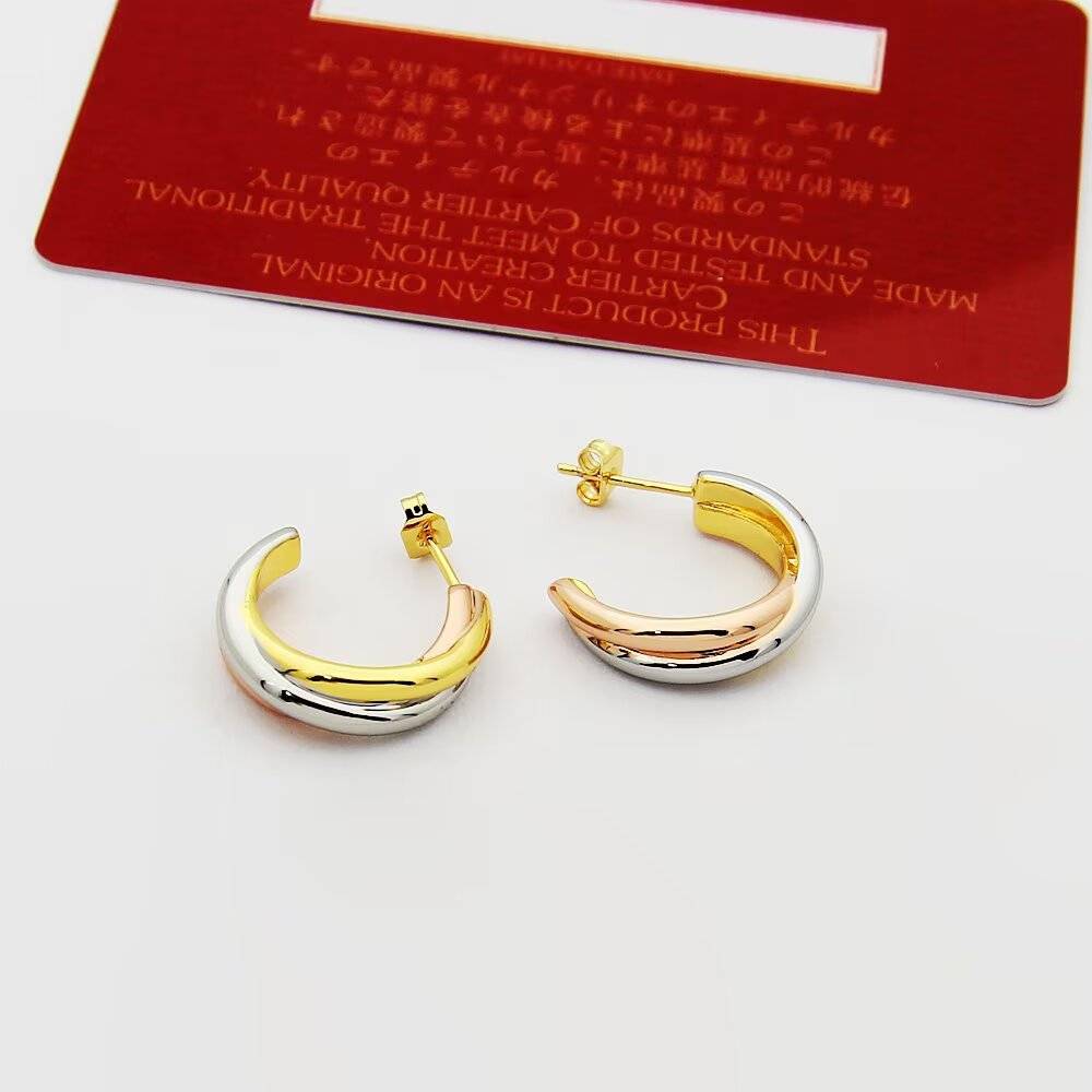 Cartier カルティエ レディース ピアス トリニティ 750 ダブルカラー 4連 ブランドジュエリー - 画像 6