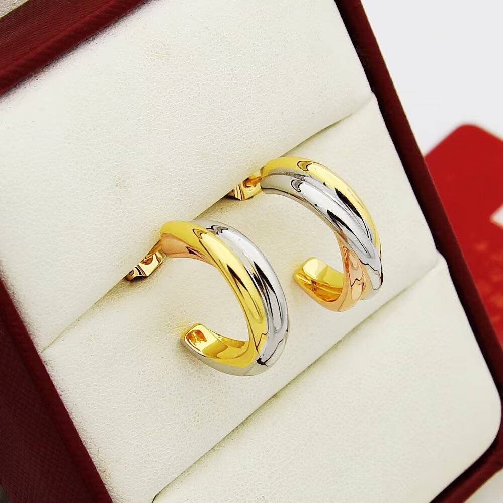 Cartier カルティエ レディース ピアス トリニティ 750 ダブルカラー 4連 ブランドジュエリー - 画像 8