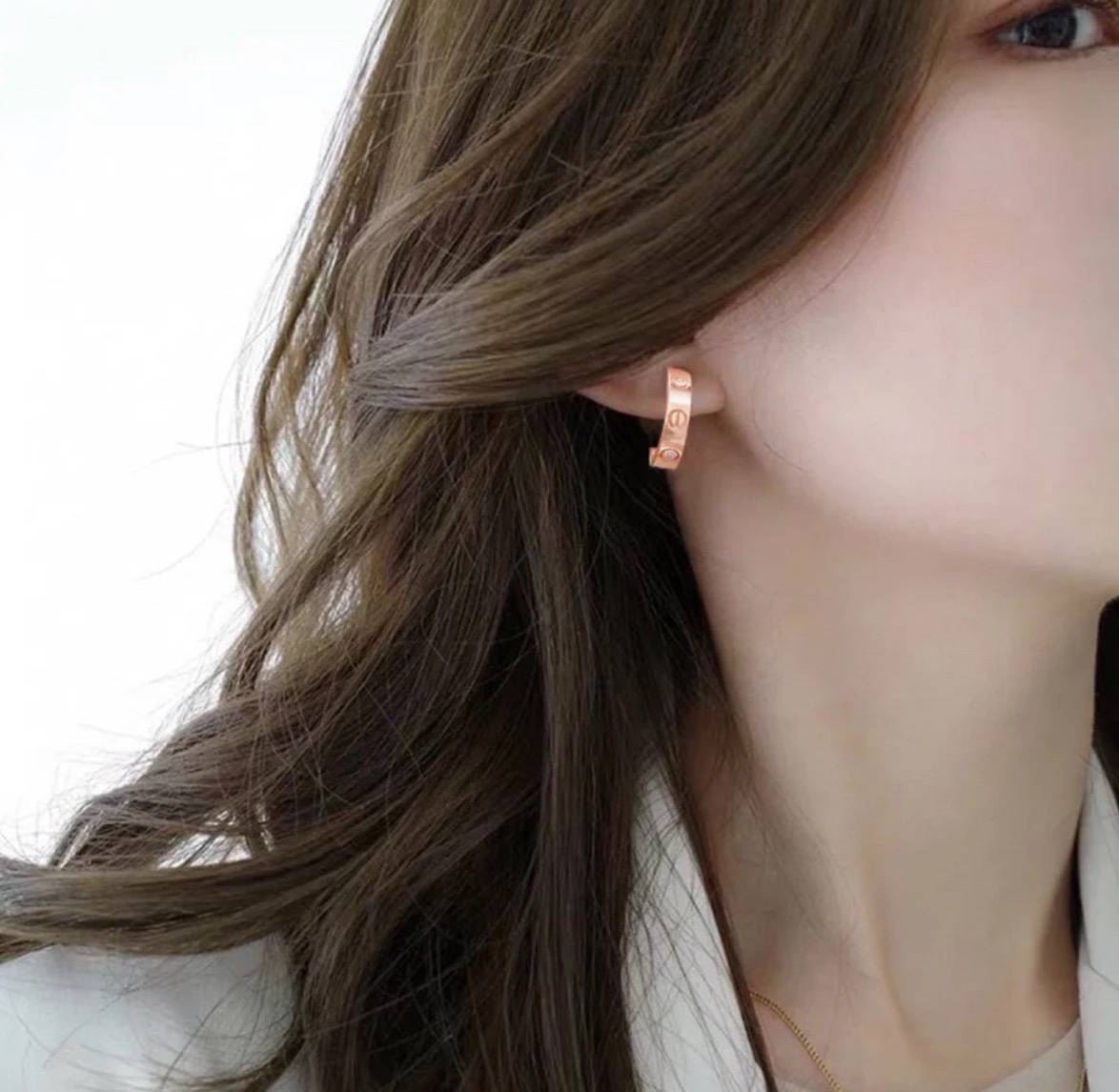 Cartier カルティエ レディース ピアス LOVE ラブリング 750 18金 YG WG PG ブランドジュエリー 普段使い ギフト - 画像 5