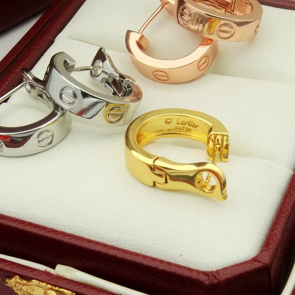 Cartier カルティエ レディース ピアス LOVE ラブリング 750 18金 YG WG PG ブランドジュエリー 普段使い ギフト - 画像 6