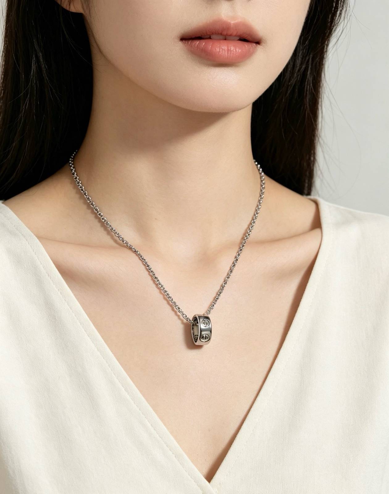 Cartier カルティエ レディース ネックレス ジュスト アン クル K18WG ブランドジュエリー 普段使い ギフト - 画像 2