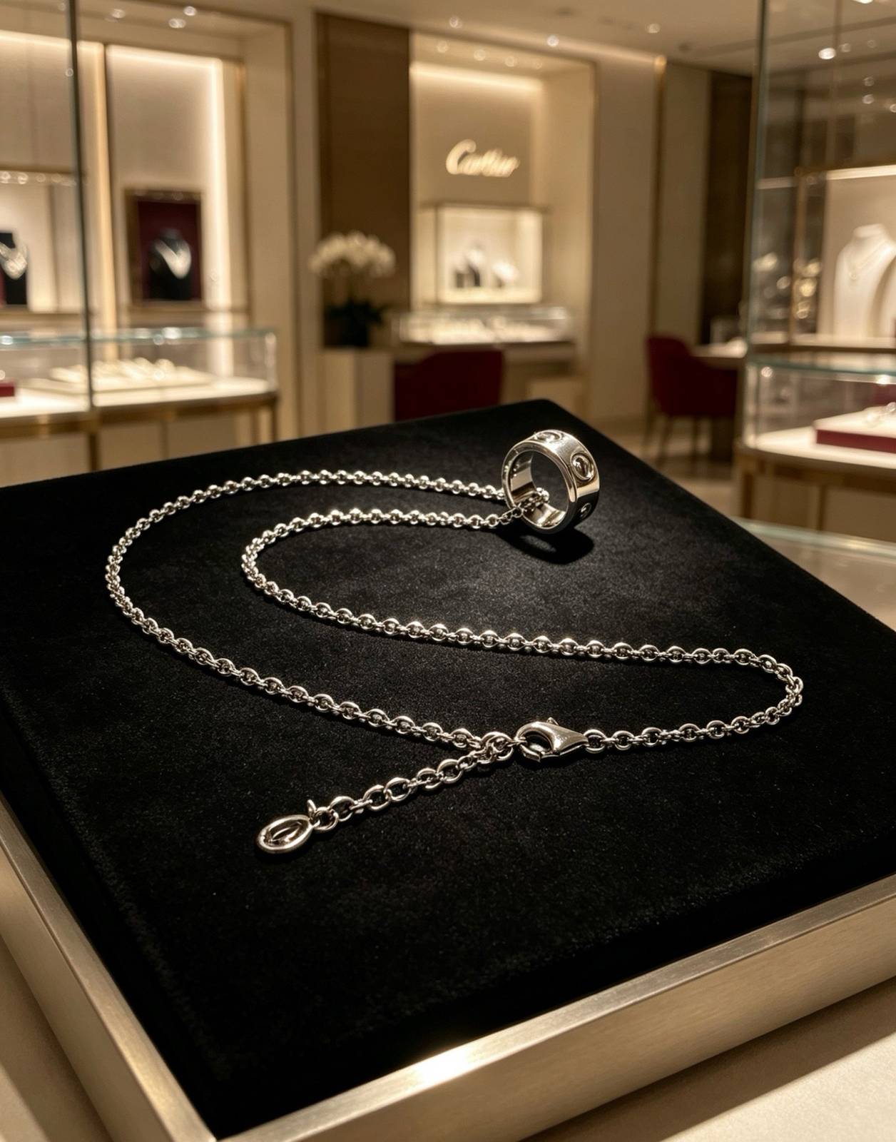 Cartier カルティエ レディース ネックレス ジュスト アン クル K18WG ブランドジュエリー 普段使い ギフト - 画像 6