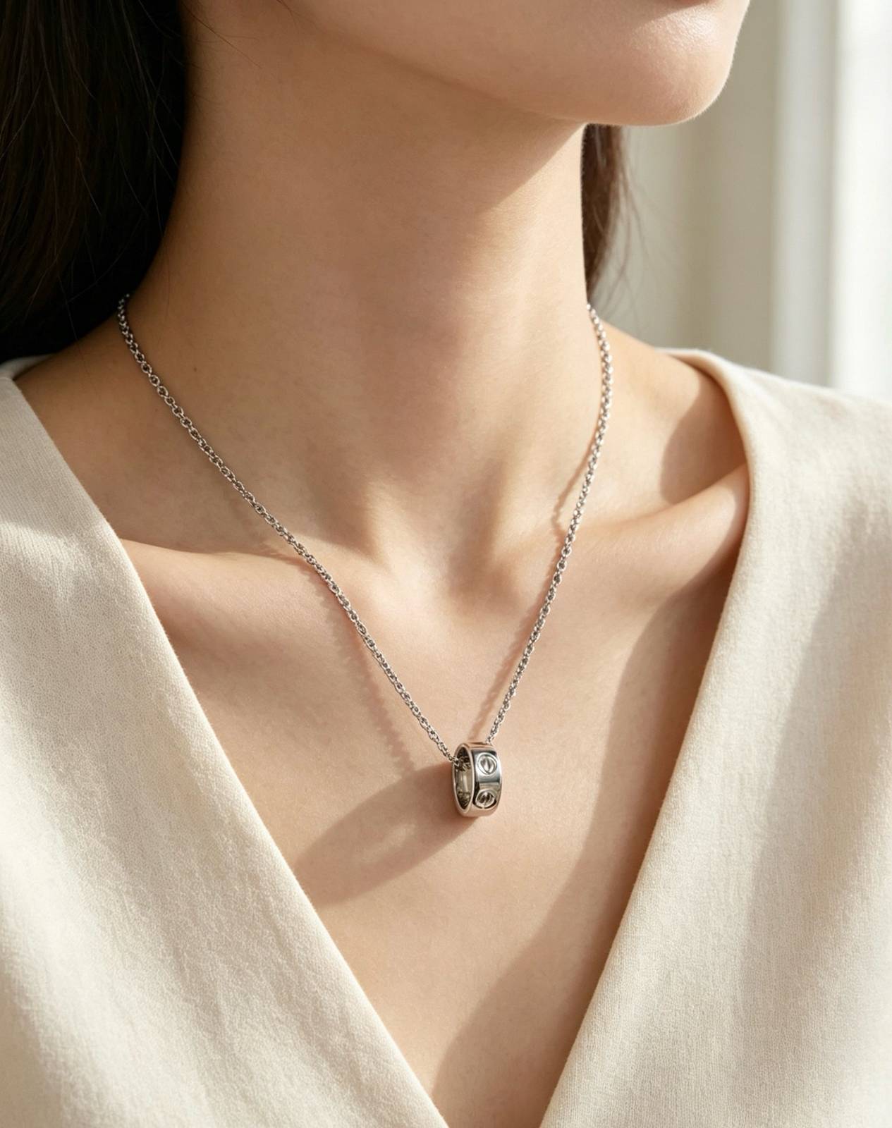 Cartier カルティエ レディース ネックレス ジュスト アン クル K18WG ブランドジュエリー 普段使い ギフト - 画像 7