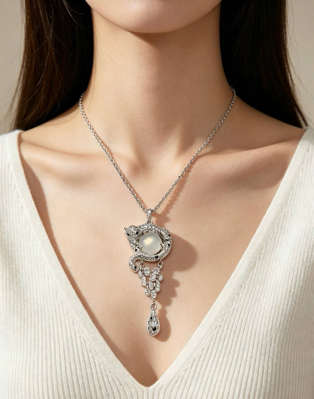 Cartier カルティエ レディース ネックレス パンテール ダイヤモンド ホワイトゴールド ブランドジュエリー プレゼント - 画像 6
