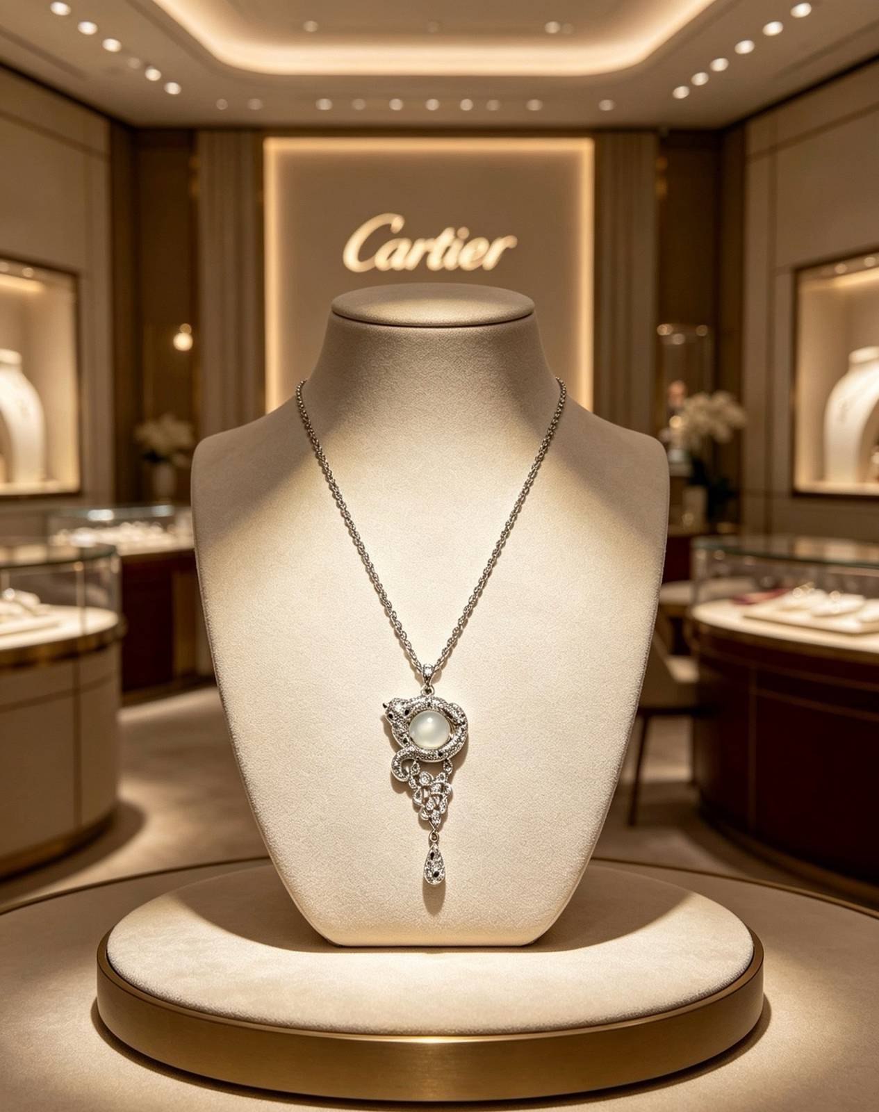 Cartier カルティエ レディース ネックレス パンテール ダイヤモンド ホワイトゴールド ブランドジュエリー プレゼント - 画像 10