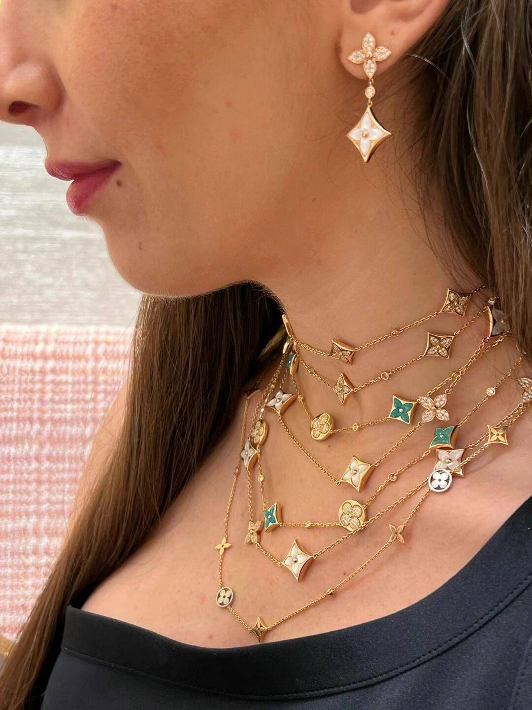 LOUIS VUITTON ルイヴィトン レディース ネックレス モノグラム シルバーカラー GP ブランドアクセサリー 日常使い ギフト - 画像 2
