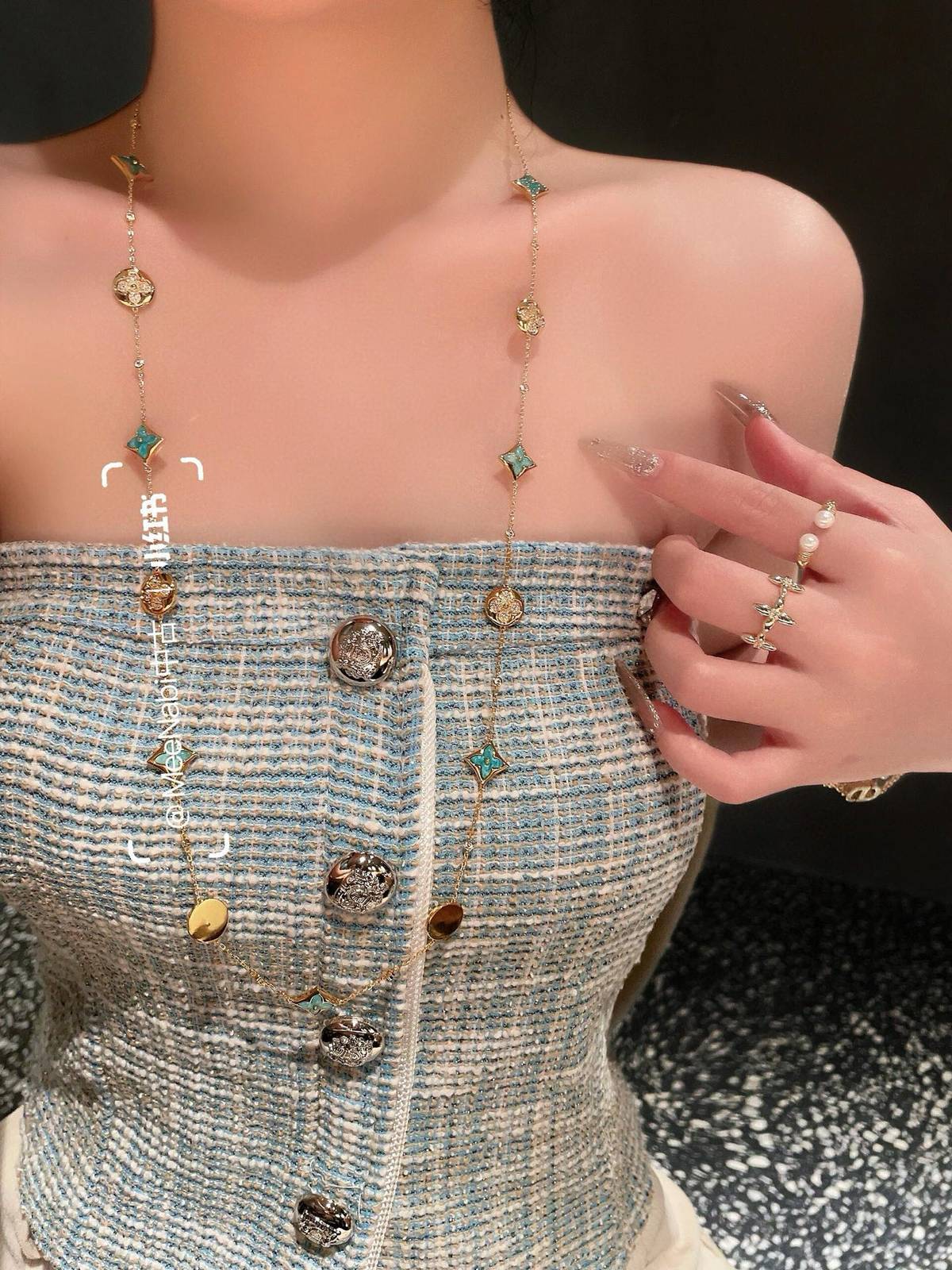LOUIS VUITTON ルイヴィトン レディース ネックレス モノグラム シルバーカラー GP ブランドアクセサリー 日常使い ギフト - 画像 4