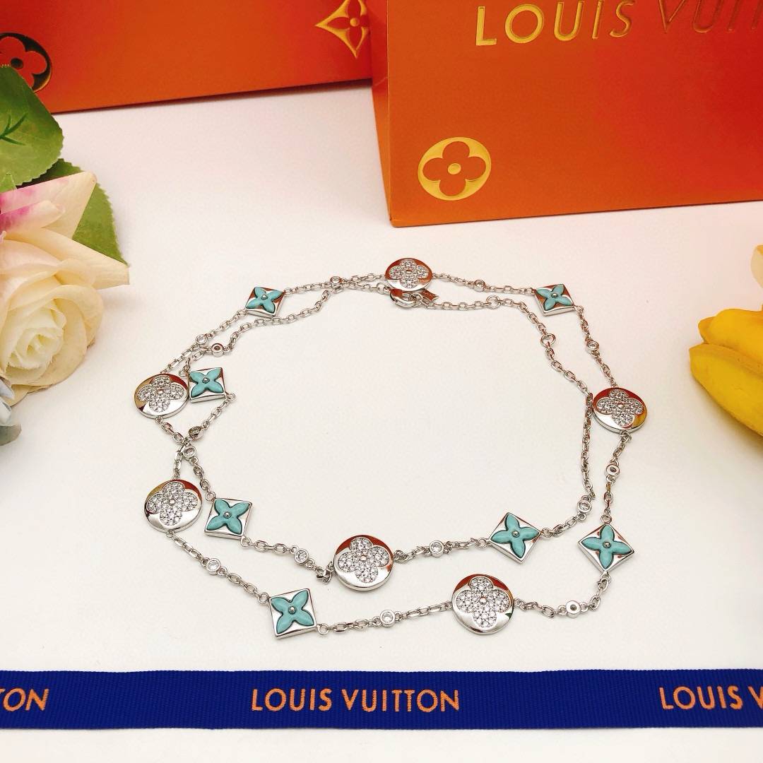 LOUIS VUITTON ルイヴィトン レディース ネックレス モノグラム シルバーカラー GP ブランドアクセサリー 日常使い ギフト - 画像 5