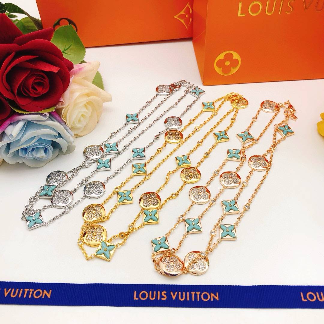 LOUIS VUITTON ルイヴィトン レディース ネックレス モノグラム シルバーカラー GP ブランドアクセサリー 日常使い ギフト - 画像 6