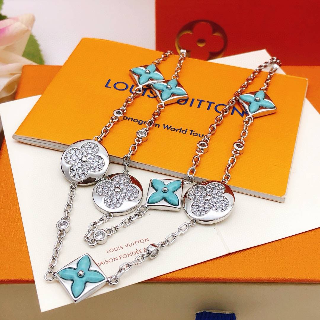 LOUIS VUITTON ルイヴィトン レディース ネックレス モノグラム シルバーカラー GP ブランドアクセサリー 日常使い ギフト - 画像 7