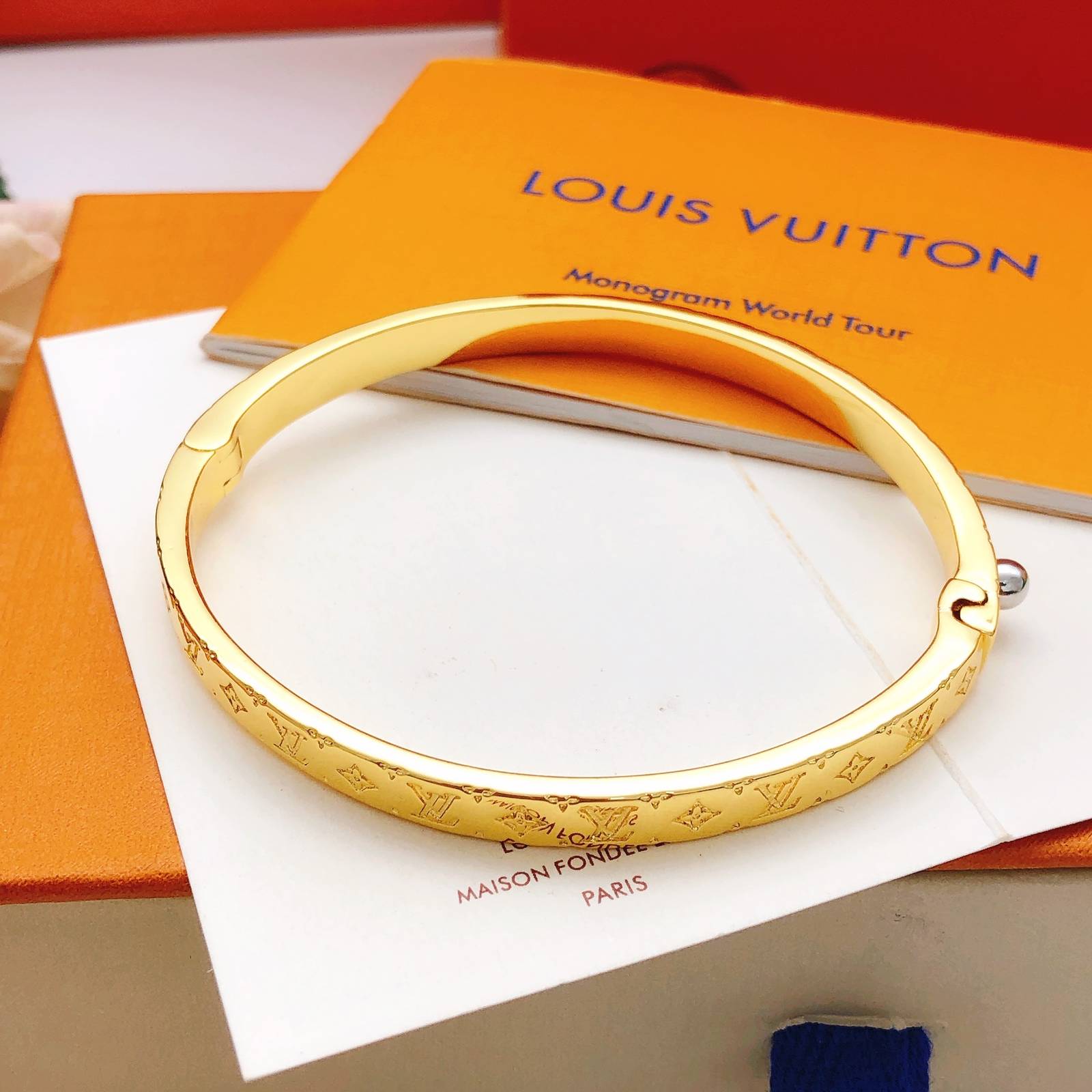 LOUIS VUITTON ルイヴィトン レディース ブレスレット モノグラム ゴールド仕上げ ブランドアクセサリー プチギフト - 画像 5