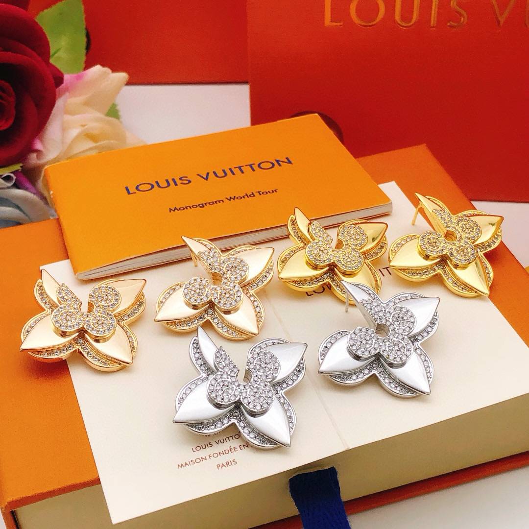 LOUIS VUITTON ルイヴィトン レディース ピアス モノグラム ブロッサム ゴールド仕上げ ブランドアクセサリー 普段使い - 画像 4