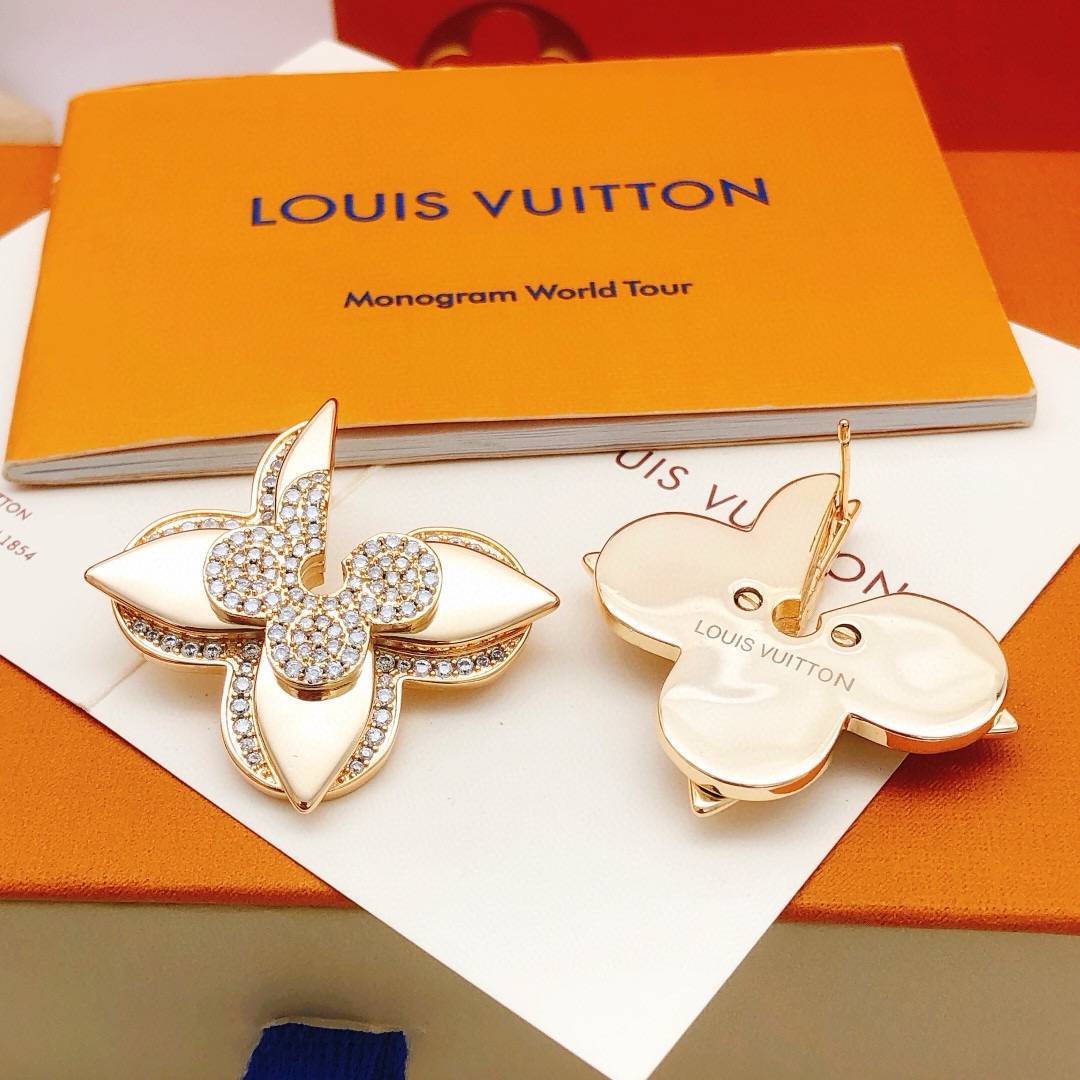 LOUIS VUITTON ルイヴィトン レディース ピアス モノグラム ブロッサム ゴールド仕上げ ブランドアクセサリー 普段使い - 画像 7
