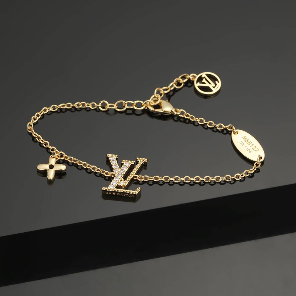 LOUIS VUITTON ルイヴィトン レディース ブレスレット LVイニシャル ゴールド仕上げ トレンド ブランドアクセサリー - 画像 4