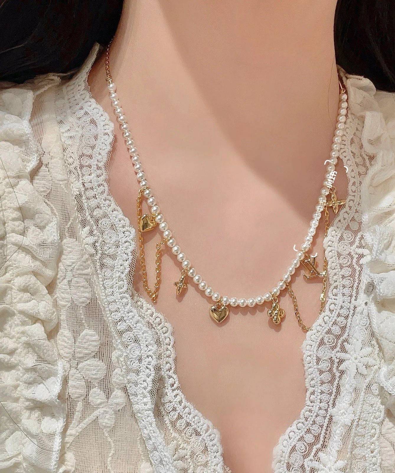 LOUIS VUITTON ルイヴィトン レディース ネックレス モノグラム シルバーカラー GP ブランドアクセサリー プチジュエリー - 画像 3