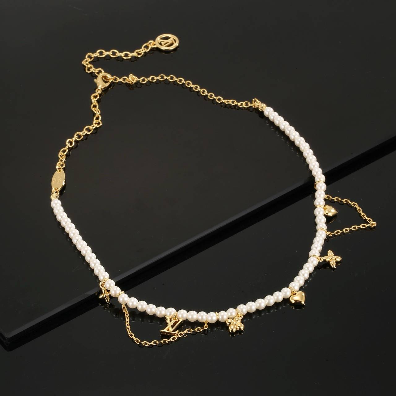 LOUIS VUITTON ルイヴィトン レディース ネックレス モノグラム シルバーカラー GP ブランドアクセサリー プチジュエリー - 画像 4